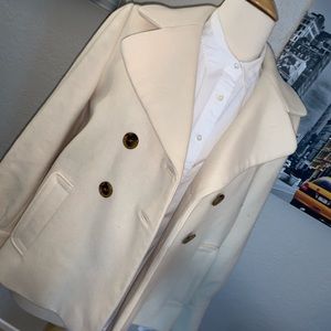 BANANA REPUBLIC REAL WOOL CREAM PEACOAT